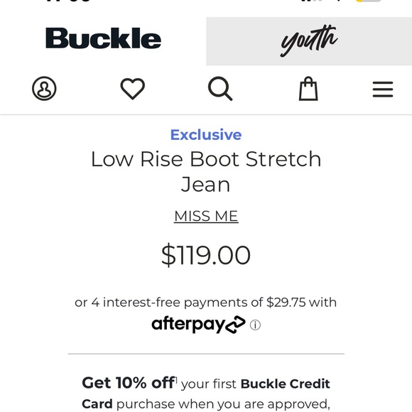 Like New Miss Me Low Rise Boot Stretch Jeans size 26 - Picture 9 of 12